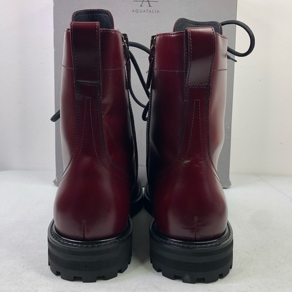 AQUATALIA Ira Calf Lace Up Leather Oxblood Boots main image 4
